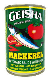 Geisha Mackerel In Tomato Sauce With Chili 15OZ Big Size